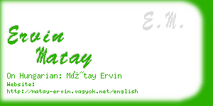 ervin matay business card